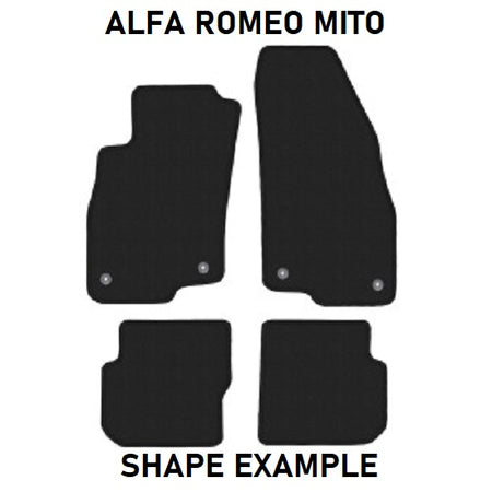 Tailored velour car mats for Alfa Romeo Mito 