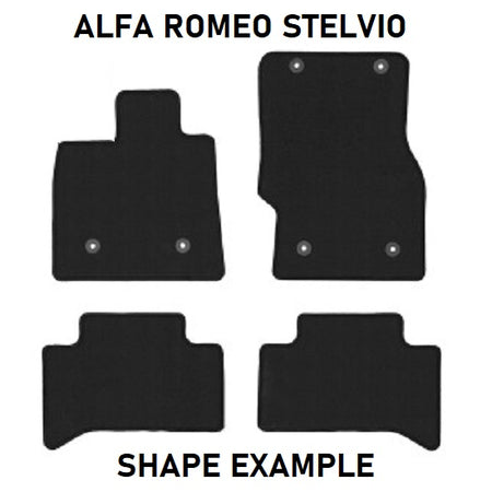 Tailored velour car mats for Alfa Romeo Stelvio