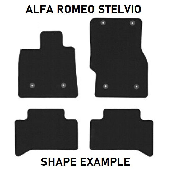 Tailored velour car mats for Alfa Romeo Stelvio