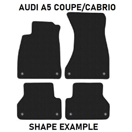 Tailored velour car mats for Audi A5  B9 COUPE CABRIO (2016-2024)