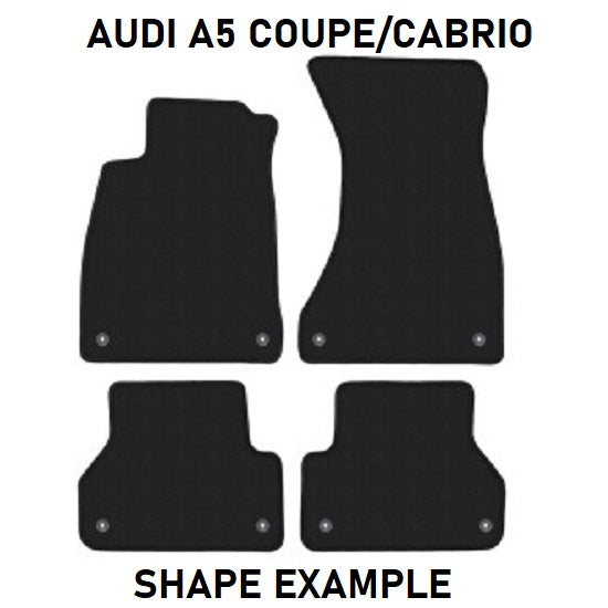 Tailored velour car mats for Audi A5  B9 COUPE CABRIO (2016-2024)